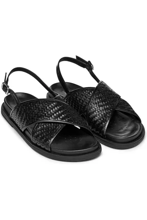 Geox Platte sandalen van gevlochten leer Adelash