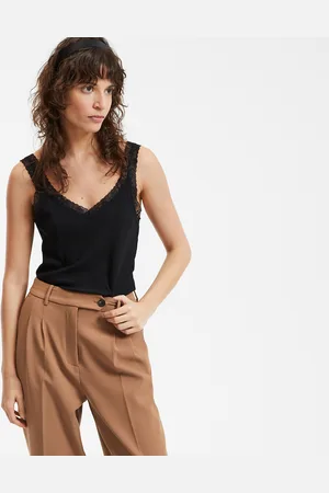 La Redoute Tanktop met kanten detail en V-hals