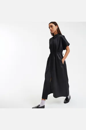 La Redoute Lange jurk met overhemdkraag, strak in de taille