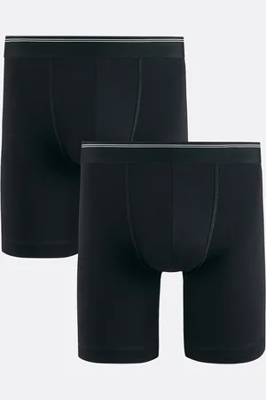 La Redoute Set van 2 effen zwarte lange boxershorts