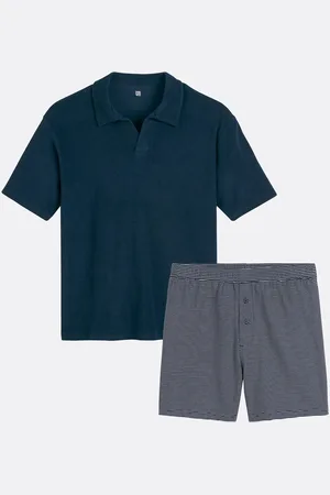 La Redoute Pyjashort T-shirt met korte mouwen en polokraag