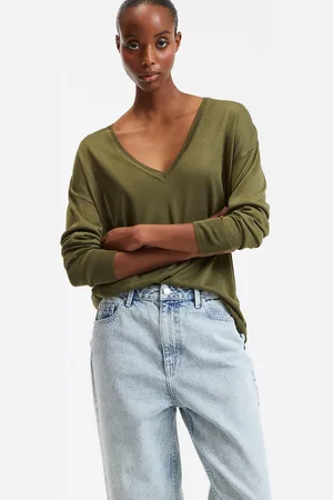 La Redoute Trui met V-hals in fijn tricot