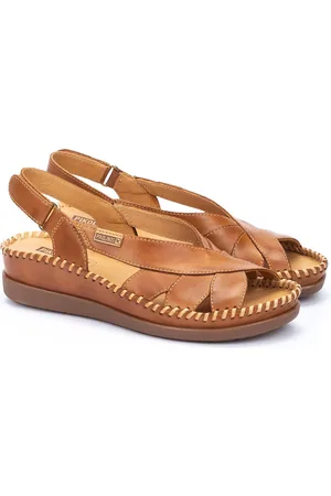 Pikolinos Sandalen in leer met sleehak Cadaques
