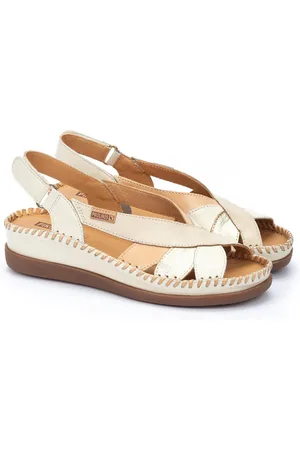 Pikolinos Sandalen in leer met sleehak Cadaques