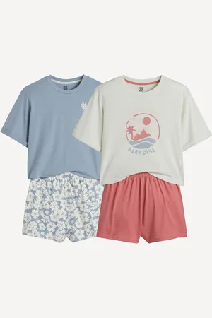 La Redoute Set van 2 pyjashorts in katoen, bloemenprint en tekst