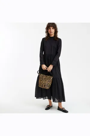 La Redoute Geborduurde katoenen voile jurk met lange mouwen