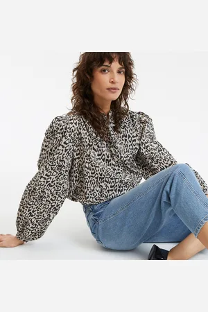 La Redoute Oversized blouse met dierenprint en maokraag
