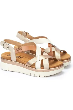 Pikolinos Sandalen in leer met sleehak Palma