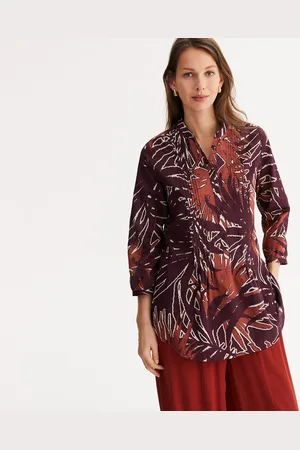 ANNE WEYBURN Tuniek met print en ronde hals, 3/4 mouwen