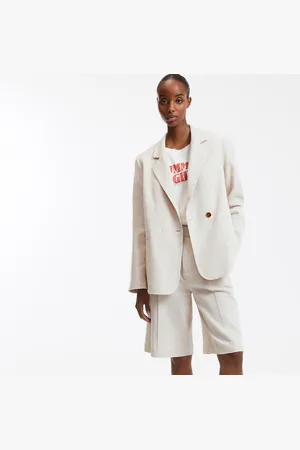 La Redoute Asymmetrische blazer met knoopsluiting van linnen en katoen