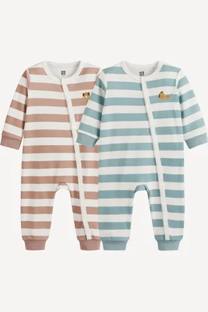 La Redoute Set van 2 gestreepte 1-delige pyjama