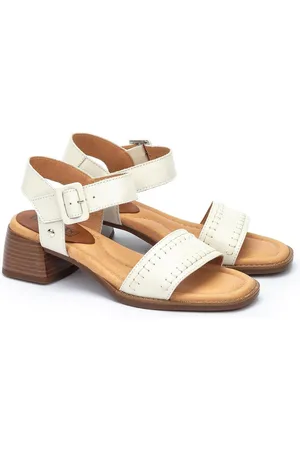 Pikolinos Oliva leren sandalen met hak, gemaakt in Europa