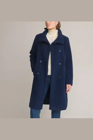 ANNE WEYBURN Jas in bouclette, halflang, knoopsluiting