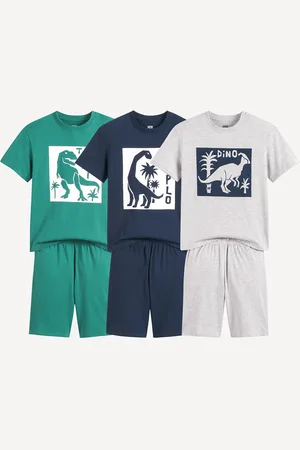 La Redoute Set van 3 katoenen pyjashorts, dinosaurusthema