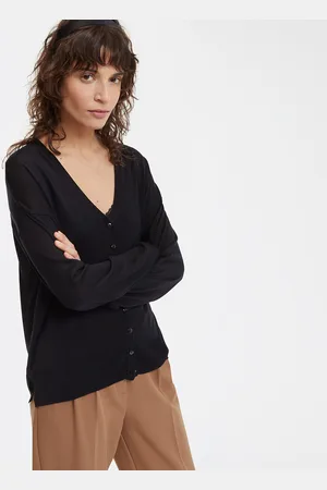 La Redoute Fijn gebreid vest met v-hals en knoopsluiting
