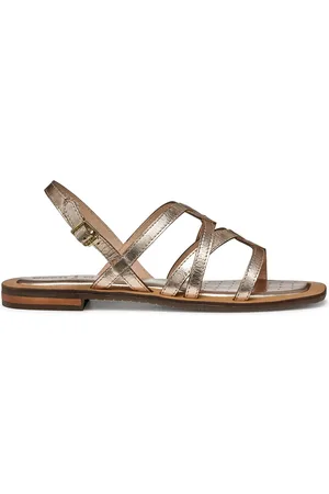Geox Platte leren sandalen, vierkante neus Sozy