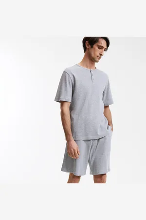 La Redoute Pyjashort T-shirt met Tunesische kraag, korte mouwen