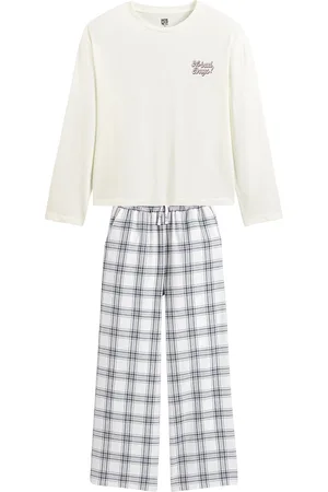 La Redoute Pyjama met tekst, geruite broek