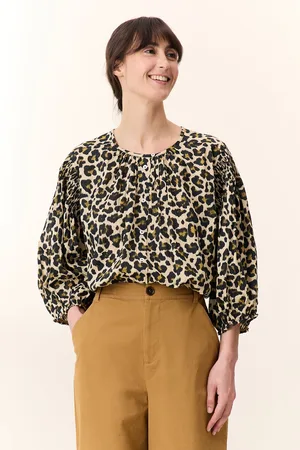 Leon & Harper Blouse met 3/4 pofmouwen CORSO LEO