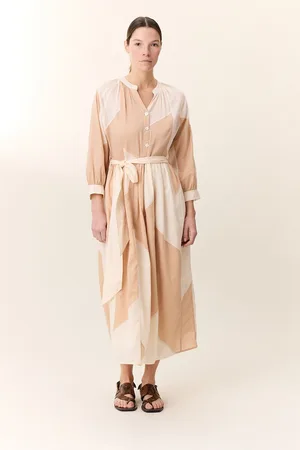 Leon & Harper Losvallende midi-jurk met 3/4 mouwen RUNA