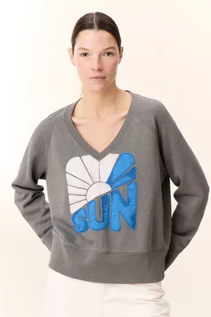 Leon & Harper Sweater met V-hals en boodschap, lange mouwen, SHAVI