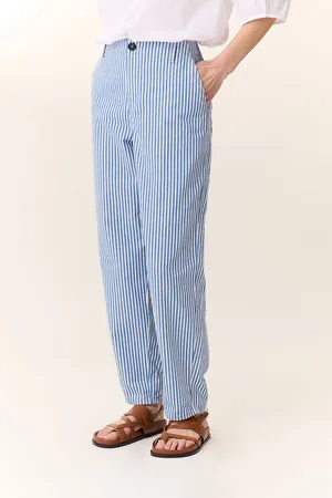 Leon & Harper Gestreepte rechte broek, ARMINA