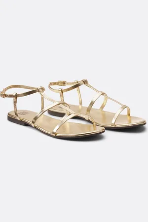 La Redoute Platte sandalen in metallic leer