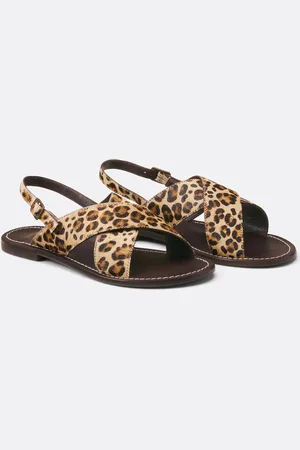La Redoute Sandalen van luipaardleer, Signature LAURINE