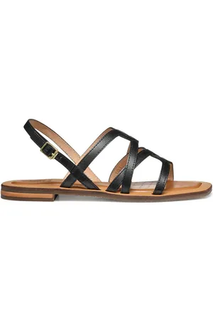 Geox Platte leren sandalen, vierkante neus Sozy