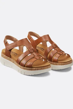 Pikolinos Sandalen in leer met sleehak Palma