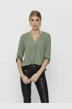JDY Blouse met 3/4 mouwen, V-hals