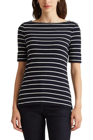 Ralph Lauren Gestreept T-shirt met boothals en korte mouwen