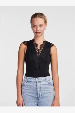 Pieces® Body, V-hals, kant aan de buste