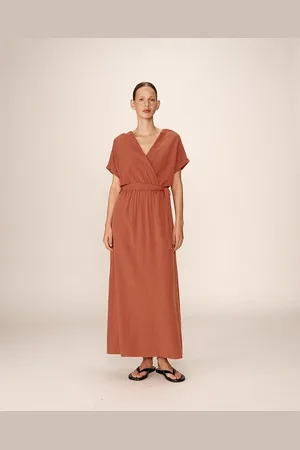 Grace & Mila Soepele maxi-jurk met riem, POLLEN