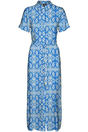 VERO MODA Bedrukte maxi-jurk, hoge kraag