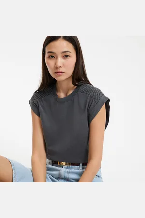 La Redoute Mouwloos T-shirt met ronde hals en gerimpelde schouders