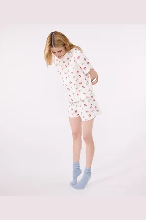 Petit Bateau Pyjashort in katoen, korte mouwen
