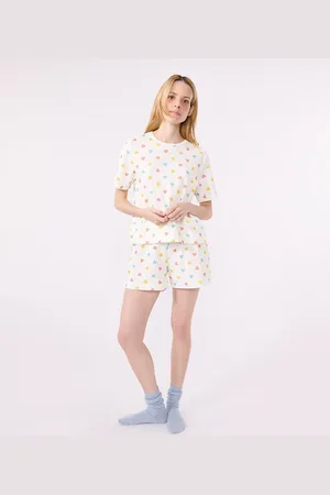 Petit Bateau Pyjashort in katoen, korte mouwen