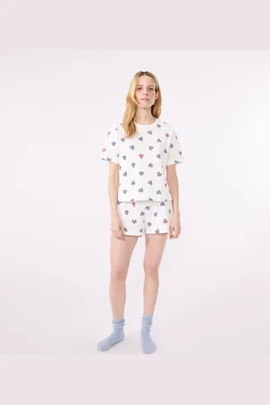Petit Bateau Pyjashort in katoen, korte mouwen