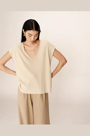 Grace & Mila Trui in glanzend tricot met korte mouwen, PACINO
