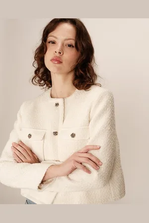 Grace & Mila Kort jasje in tweed PRUNE