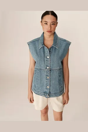 Grace & Mila Oversized mouwloze vest in jeans PAULETTE