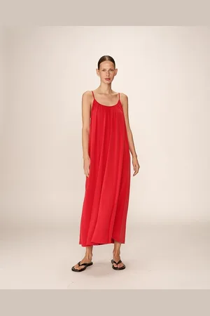 Grace & Mila Lange, losvallende jurk van modal, PIVOINE