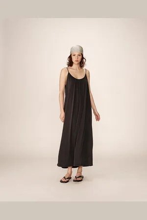 Grace & Mila Lange, losvallende jurk van modal, PIVOINE