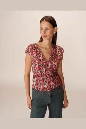 Grace & Mila Top met wikkelhals en bloemenprint PENNY
