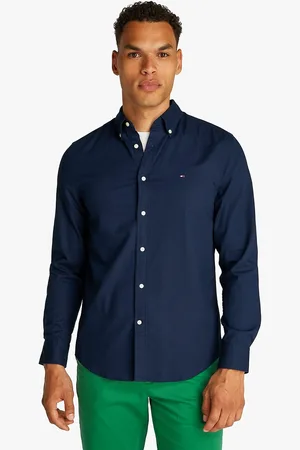 Tommy Hilfiger Recht overhemd van dobbystof