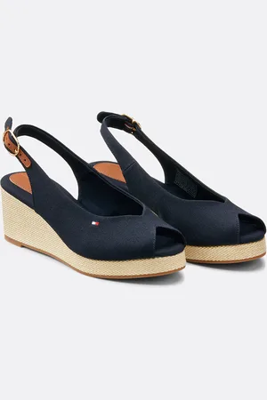 Tommy Hilfiger Sandalen met sleehak slingback Flag