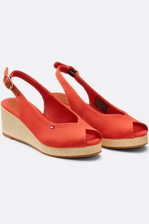 Tommy Hilfiger Sandalen met sleehak slingback Flag