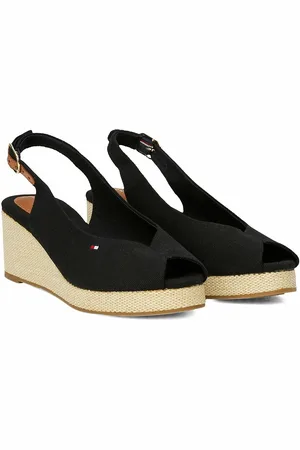 Tommy Hilfiger Sandalen met sleehak slingback Flag