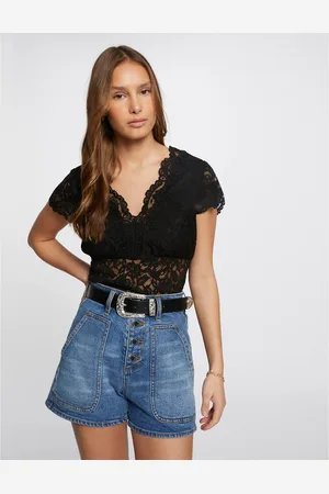 Morgan T-shirt met kant, V-hals